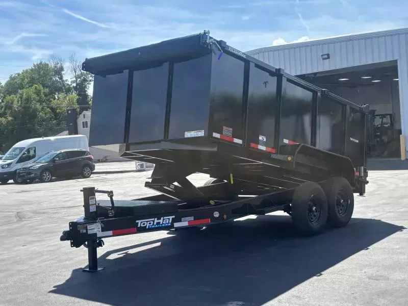 2025 Top Hat Trailers 7'x14' DP 140 / 4 FT SIDES/ 7 GUAGE METAL  Dump Trailer