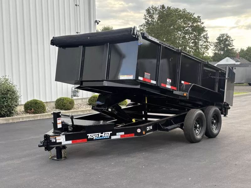 2026 Top Hat Trailers 7x14 DP 140 / 3 FT SIDES/ 7 GUAGE METAL  Dump Trailer