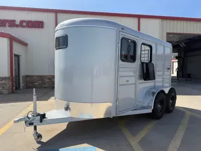 2026 Calico Trailers 13' 2 Horse Slant - Drop Down Windows