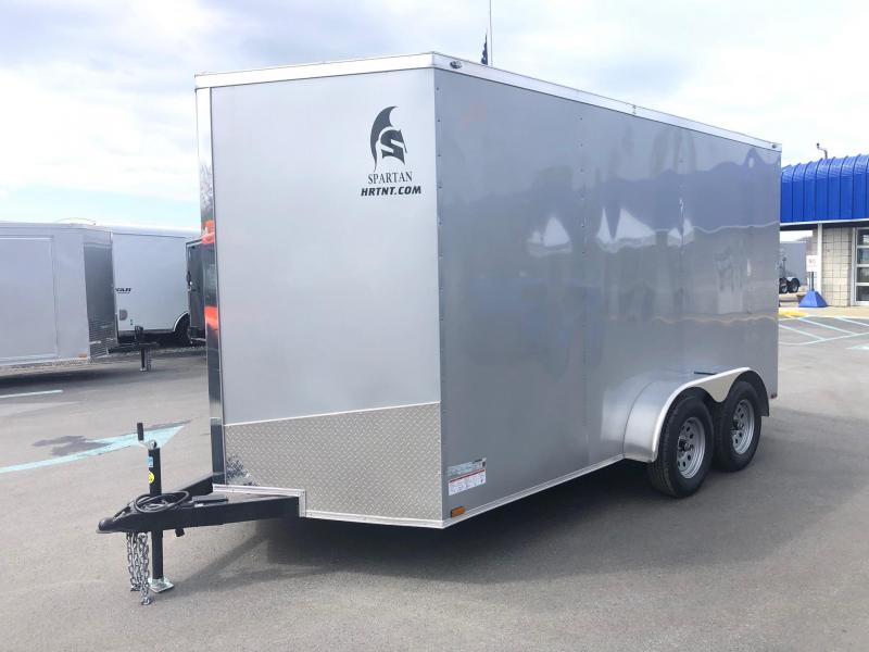 SPARTAN CARGO 2021 7X14 TANDEM AXLE SILVER SEMI SCREWLESS ENCLOSED TRAILER SPARTAN CARGO 2021 7X14 TANDEM AXLE SILVER SEMI SCREWLESS ENCLOSED TRAILER