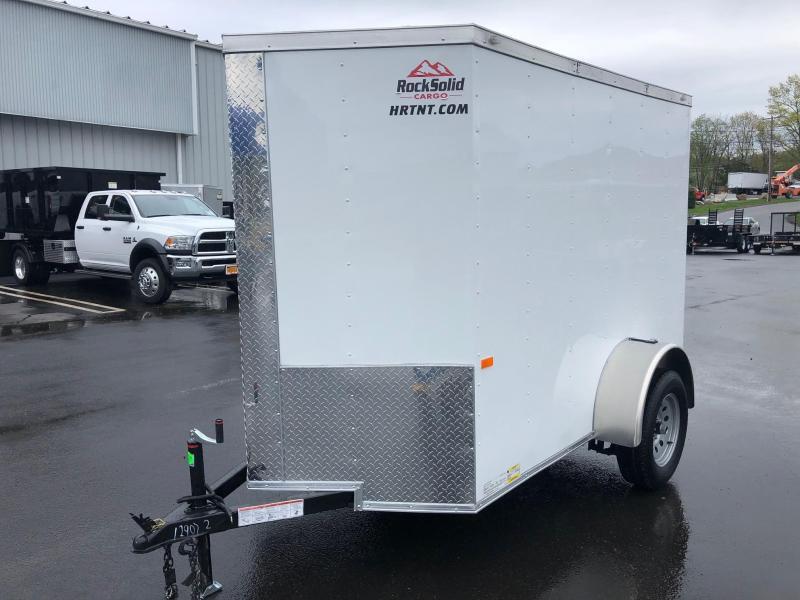 ROCK SOLID 2021 5' x 8' SINGLE AXLE WHITE WITH ADDITIONAL HEIGHT ENCLOSED TRAILER ROCK SOLID 2021 5' x 8' SINGLE AXLE WHITE WITH ADDITIONAL HEIGHT ENCLOSED TRAILER