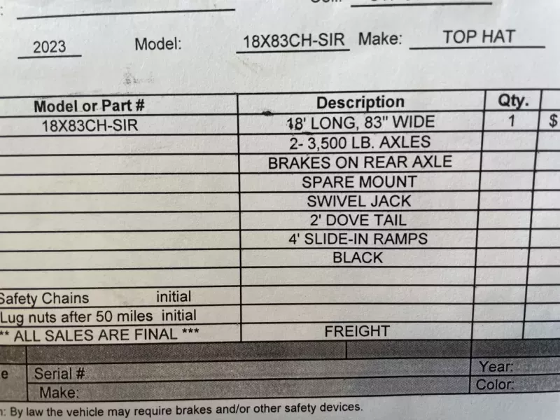 used Equipment / Flatbed Trailers Top Hat Trailers  for sale, in Austin, TX Thumbnail 6