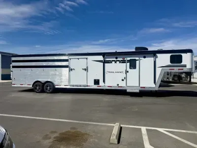 2027 Bison Trailers TH809B15 LQ Stock Trailer w/ Midtack and Bunkbeds