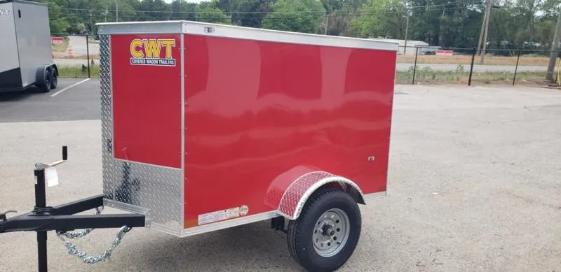 2026 Covered Wagon 4x6' Enclosed, Single Rear Door 07030