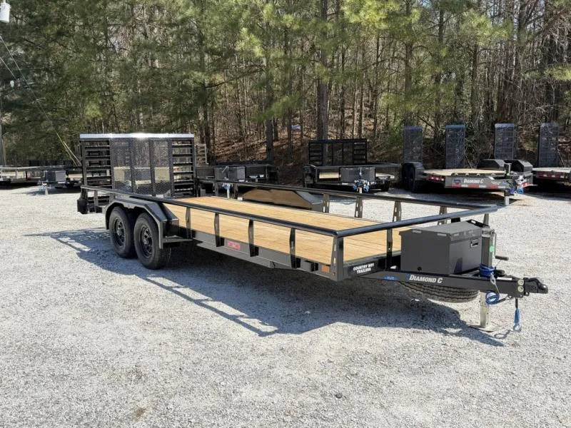 2026 Diamond C 20' Tandem Utility Trailer, Easy Lower Tractor Gate