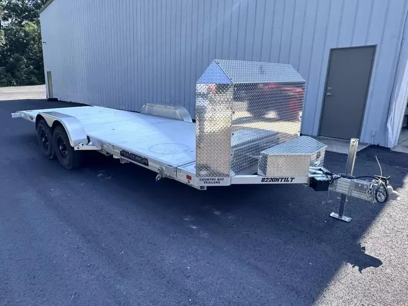 2026 Aluma 82"x20' Car Hauler, Full-Tilt, 9900 GVWR, Storage Box & Rock Guard