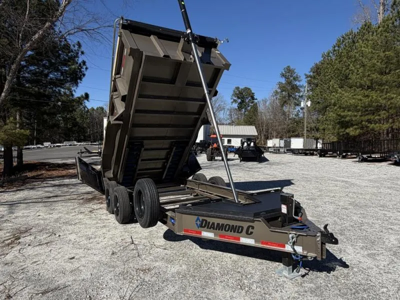 2026 Diamond C 7x14' Dump, 7 Ga. Steel, 32" Sides, 15500 GVWR, Ramps, Spare, LPT207