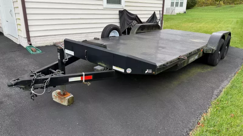 2016 Sure-Trac Car Hauler 7x20ft (16+4) Black Steel Deck 10k