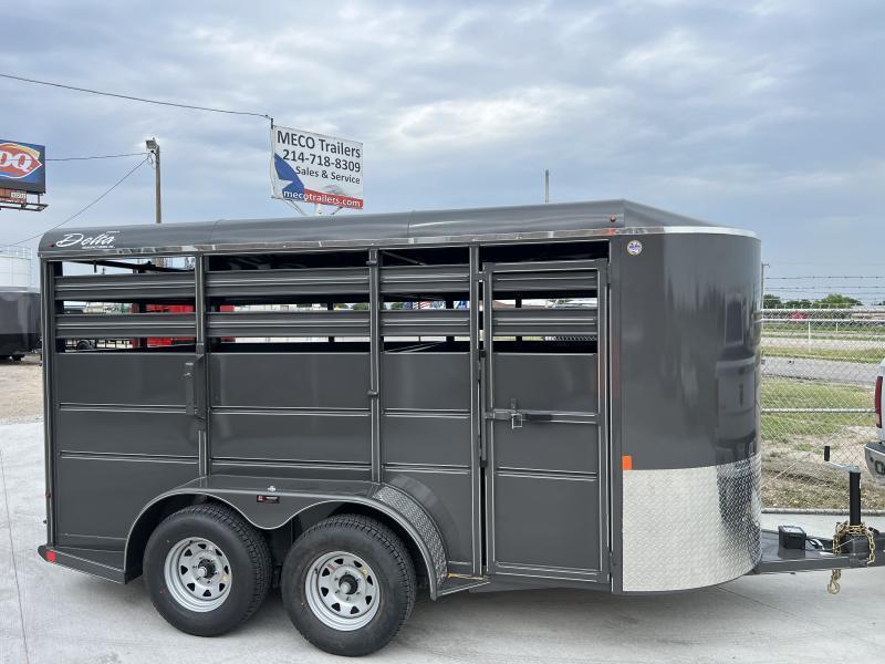 2025 Delta Manufacturing 14-6'-6'6" Model 500ES Stock Bumper, Storm Grey Metallic Trailer