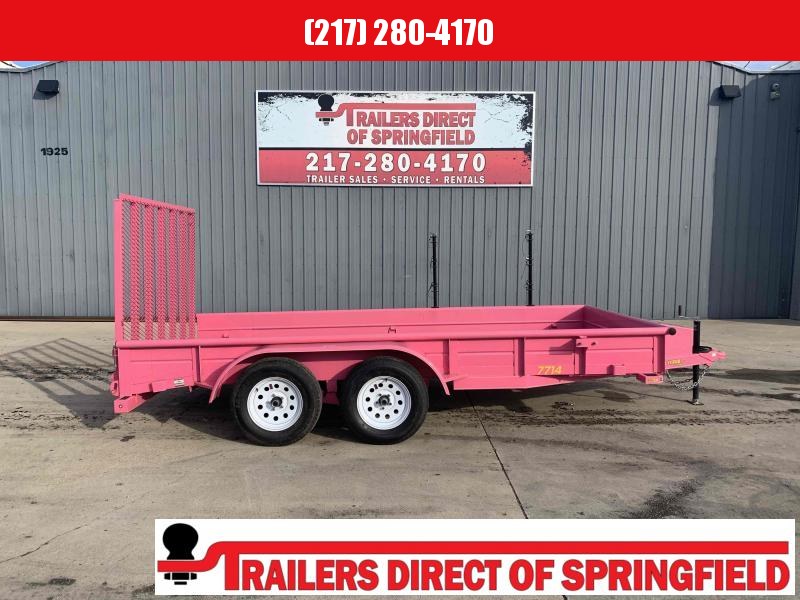 2019 Doolittle 77X14 Pink Steel Side Utility Trailer 7K GVWR 4' Mesh Gate 2' Dove Tail D Rings Upgraded Wheels 2019 Doolittle 77X14 Pink Steel Side Utility Trailer 7K GVWR 4' Mesh Gate 2' Dove Tail D Rings Upgraded Wheels