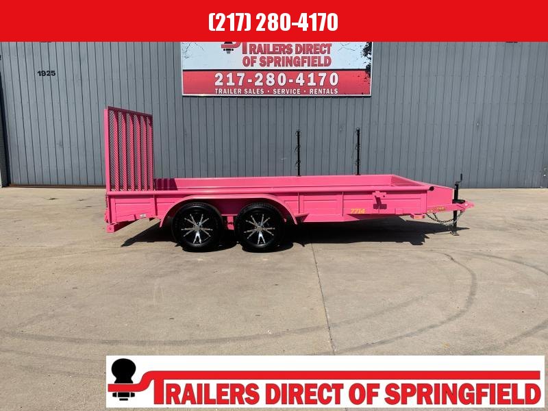 2019 Doolittle 77X14 Pink Steel Side Utility Trailer 7K GVWR 4' Mesh Gate 2' Dove Tail D Rings Upgraded Wheels 2019 Doolittle 77X14 Pink Steel Side Utility Trailer 7K GVWR 4' Mesh Gate 2' Dove Tail D Rings Upgraded Wheels