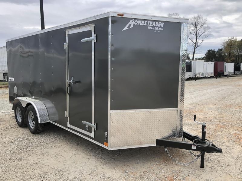 2022 Homesteader 7 x 16 Tandem Axle Enclosed Cargo Trailer - Charcoal with RV side door lock 2022 Homesteader 7 x 16 Tandem Axle Enclosed Cargo Trailer - Charcoal with RV side door lock
