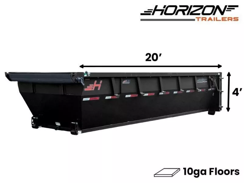 2026 20' HDZ Roll Off Bin 4' Wall + Tarp 009679
