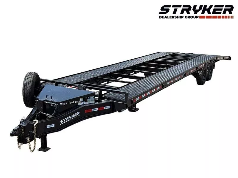 2026 36' Bumper Pull Two Car Trailer (2) 8k Axles-Mesh Deck-14 ply Tires & Spare-Winch