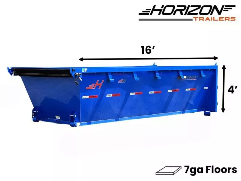 2025 16' EDZ Roll Off Bin 4' Wall + Tarp