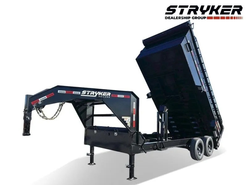 2026 16' Stryker SDT Gooseneck Dump Trailer 48" Side Walls-(2) 7k Axles 3929