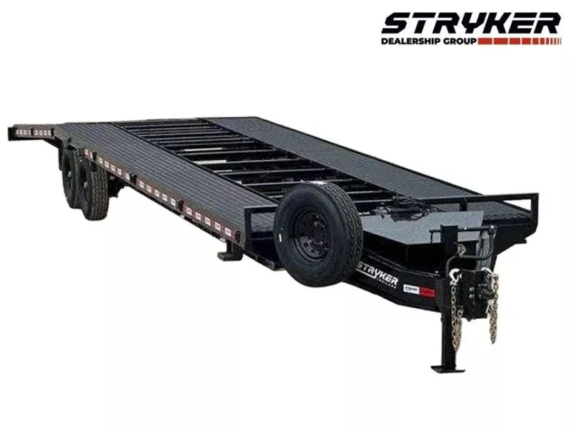 2026 36' Bumper Pull Two Car Trailer (2) 8k Axles-Mesh Deck-14 ply Tires & Spare-Winch 003355