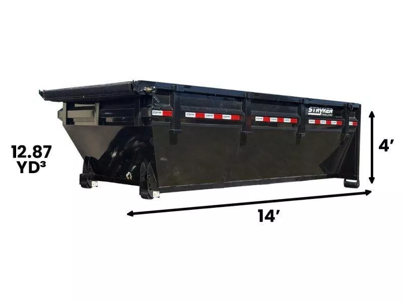 2025 14' SR2 Roll Off Bin 4' Walls-Black-#SR2-1176 2-1176