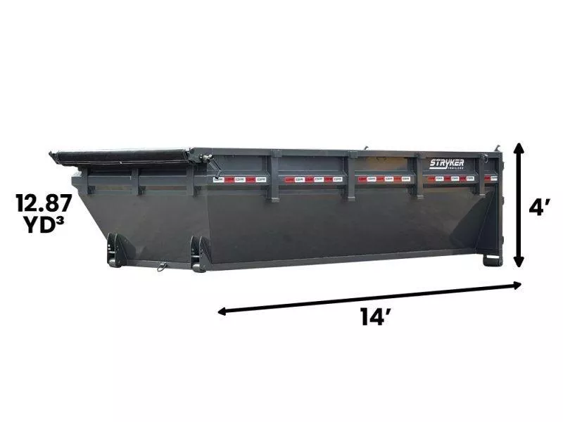 2025 14' SR2 Roll Off Bin 4' Walls-Charcoal-#SR2-1093 2-1093