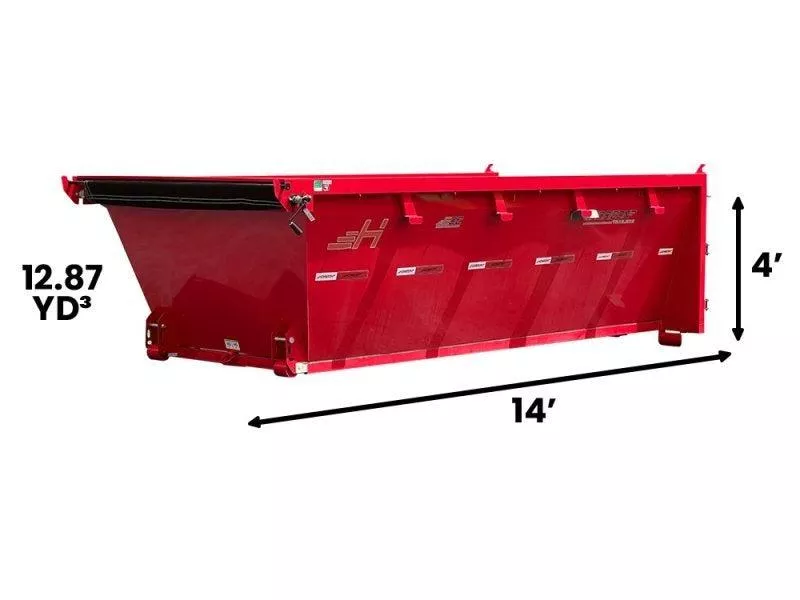 2025 14' EDZ Roll Off Bin 4' Walls-Red-#EDZ0006306
