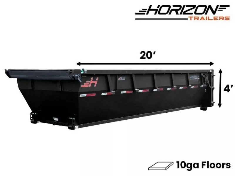2025 20' HDZ Roll Off Bin 4' Walls-Black-#HDZ0004864