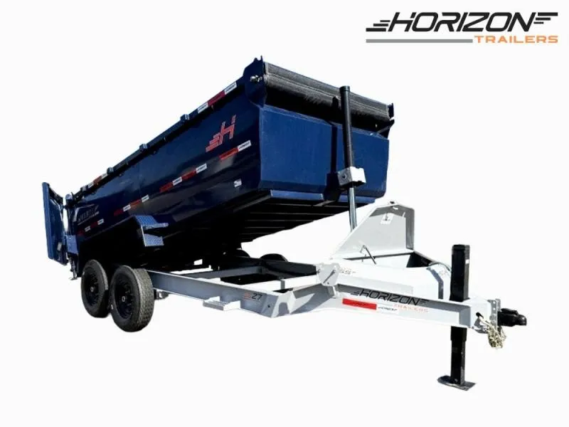 2025 14' LZ7 Dump Trailer 42" Walls-Telescopic Lift-14K GWVR-Hydraulic Jacks-3 Way Door-Ramps 010278
