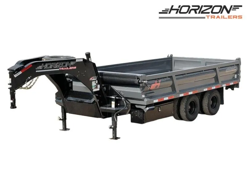 2025 16' HZH GN Dump Trailer w/ 2' Walls (2) 12k Axles, 3-Way Door, Tarp 9238