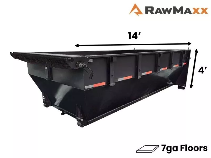2025 14' RDX Roll Off Bin 4' Walls-Black-#RDX116510 116510