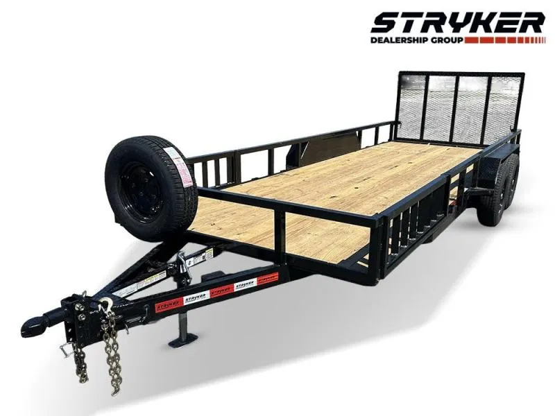 2026 20' Utility Trailer (2) 5.2K Axles, 83" Wide, Side Ramps and 4' Gate 4064