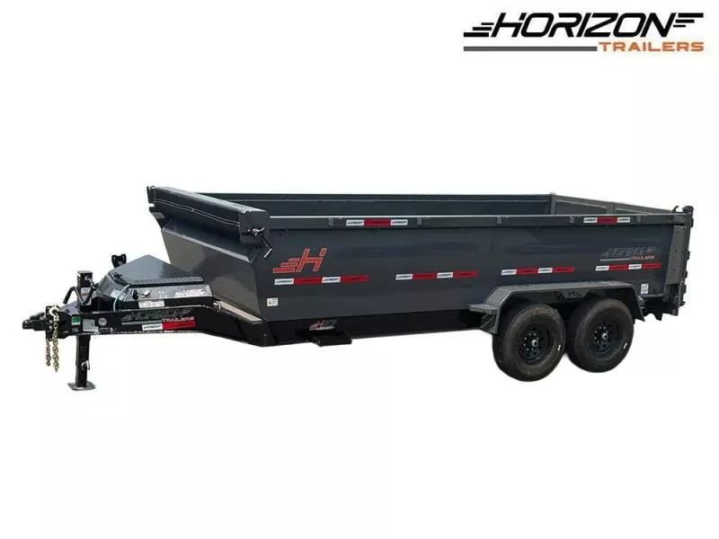 2025 16' HZ7 Dump 36" Sides-7K Axles-620 Scissor-14 ply Tires-2 Speed Jack