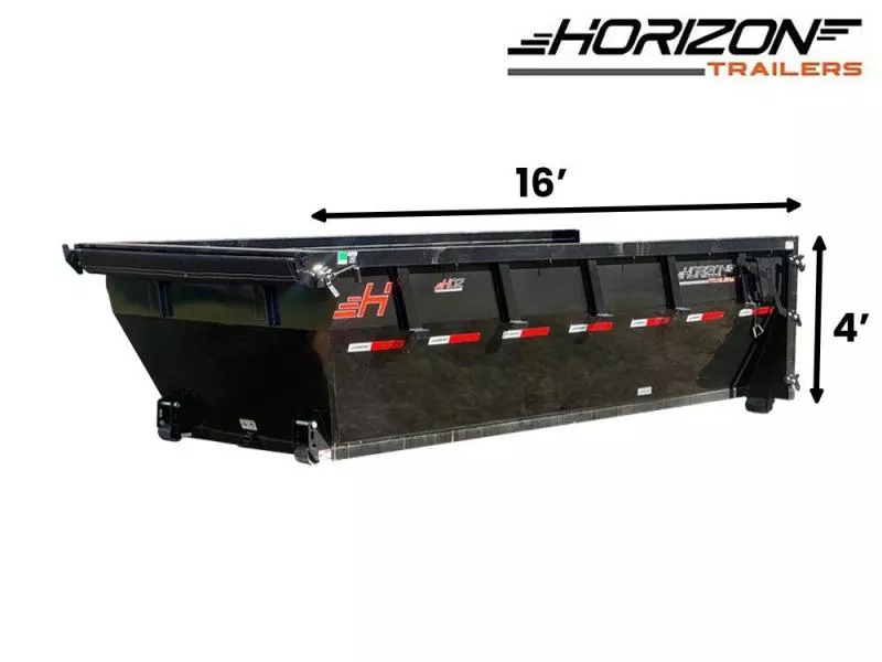 2025 16' HDZ Roll Off Bin 4' Wall + Tarp 008084