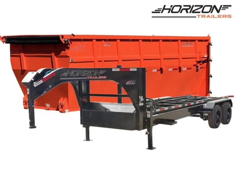 2025 Horizon 20' HRD GN Roll off Bundle (2) 10k Axles + 1 Bin w/ 6' Walls 7742-B