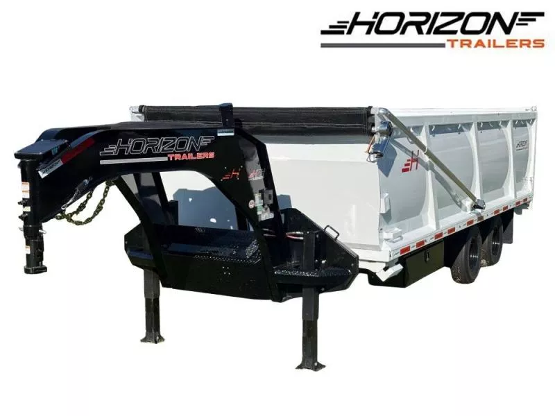 2025 20' HZH GN Dump Trailer w/ 4' Walls (2) 10k Axles, 3-Way Door, Hydraulic Jacks