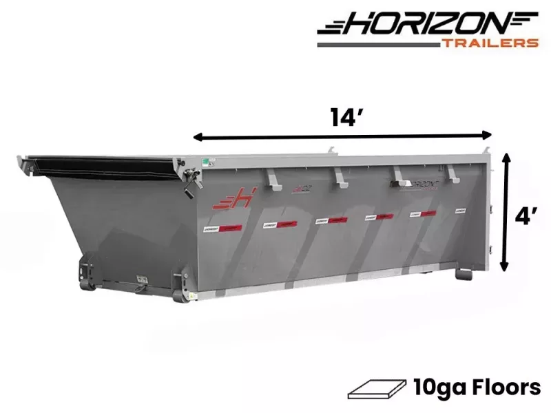 2025 14' Horizon EDZ Roll Off Bin 4' Wall + Tarp 009398