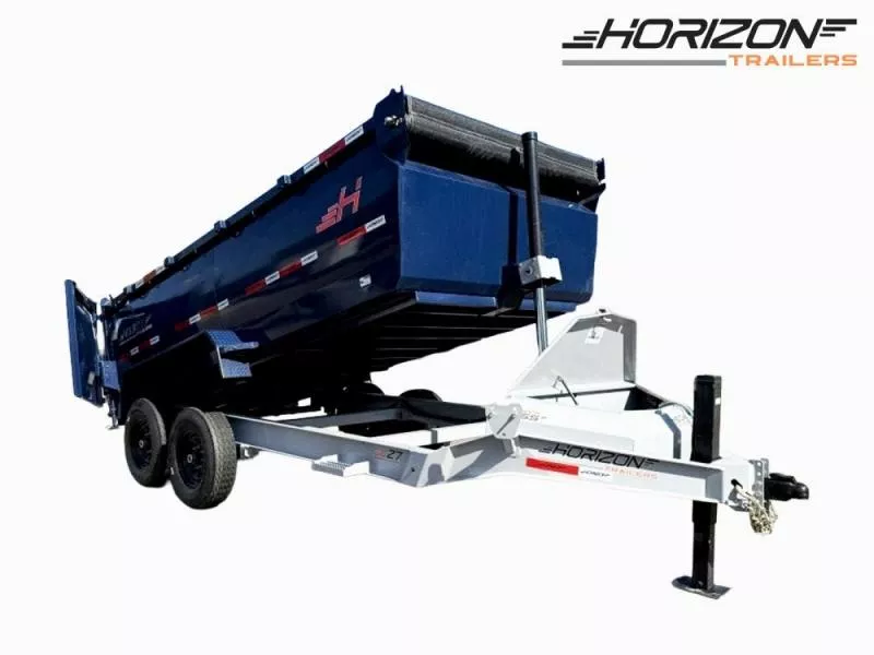 2025 14' LZ7 Dump Trailer 42" Walls-Telescopic Lift-14K GWVR-Hydraulic Jacks-3 Way Door-Ramps 10278