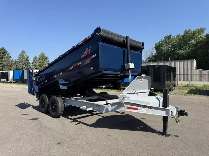 2025 14' LZ7 Dump Trailer 42" Walls-Telescopic Lift-14K GWVR-Hydraulic Jacks-3 Way Door-Ramps