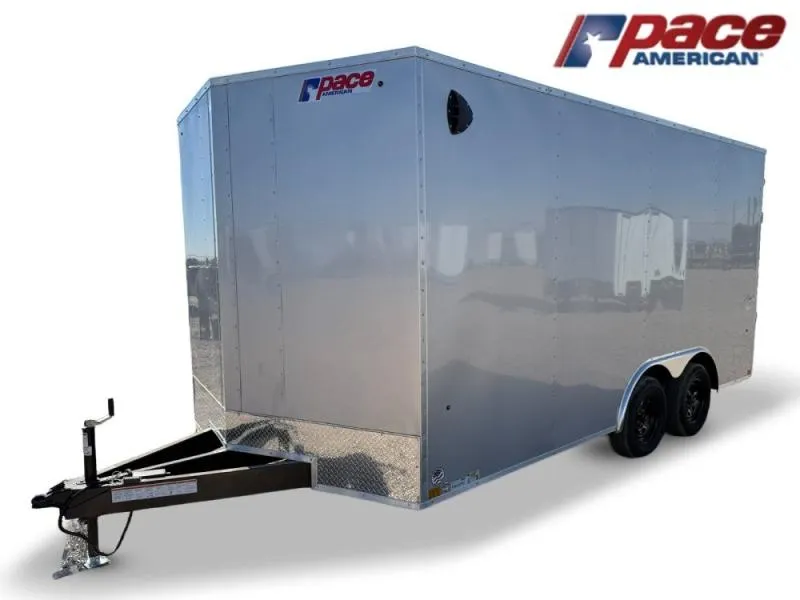 2026 8.5 x 16 Outback DLX Flat Top V Nose Car Hauler (2)-3500 lbs Axles 135620