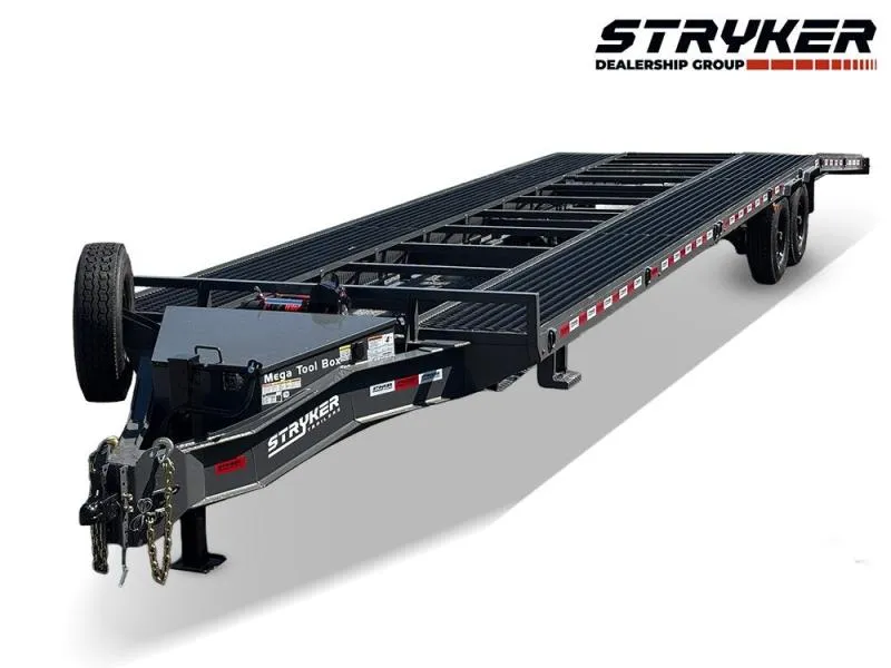 2026 36' Bumper Pull Two Car Trailer (2) 8k Axles-Mesh Deck-14 ply Tires & Spare-Winch 3353