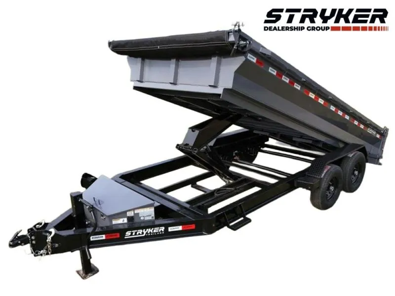 2025 16' Stryker EDT Bumper Pull Dump Trailer 20" Side Walls-(2) 7k Axles 004050