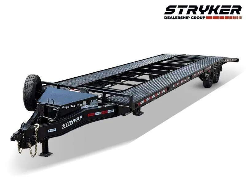 2026 36' Bumper Pull Two Car Trailer (2) 8k Axles-Mesh Deck-14 ply Tires & Spare-Winch 4141