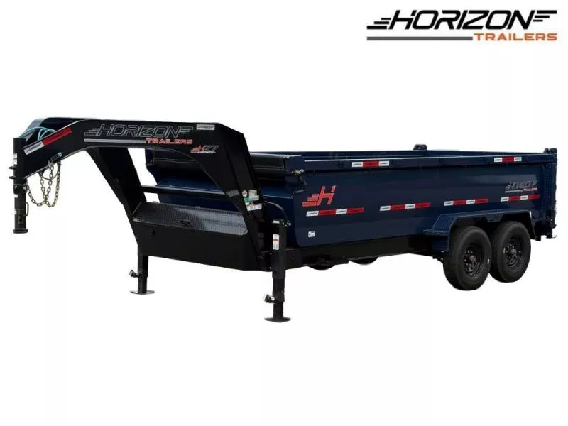 2025 16' HZ7 GN Dump 36" Sides-8K Axles-620 Scissor Lift-14 Ply Tires, 2 Speed Jackk