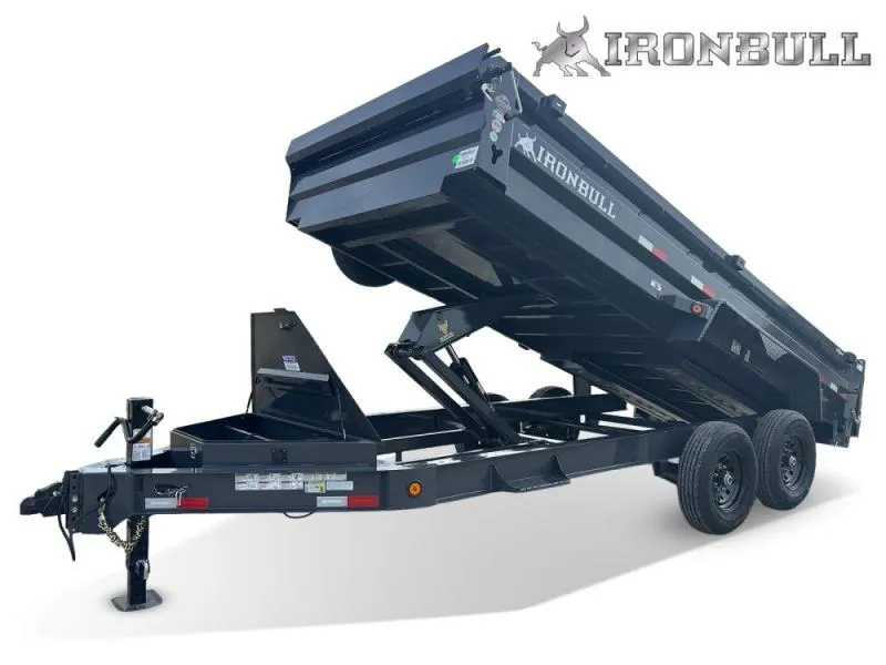 2026 14' x 83" Iron Bull DWB Bumper Pull Dump Trailer 24" Side Walls-(2) 7,000 lb Axles 110834