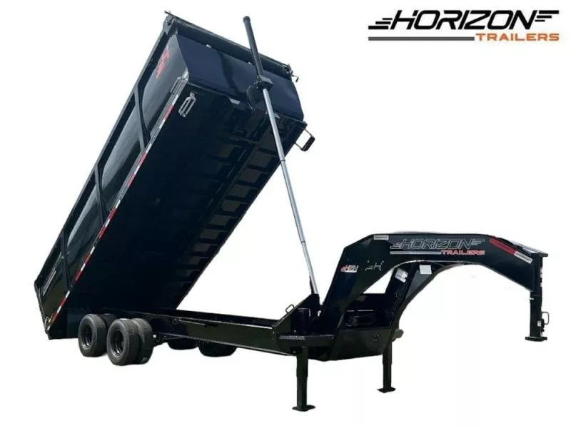 2025 20' HZH GN Dump Trailer w/ 4' Walls (2) 10k Axles, 3-Way Door, Hydraulic Jacks