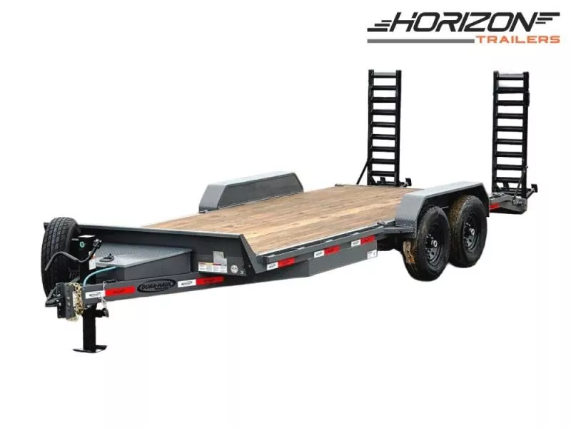 2025 20' ERH Equipment Trailer (2) 7K Axles, Stand Up Ramps 010505