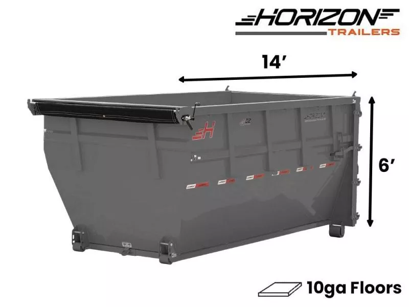2025 14' HDZ Roll Off Bin 6' Wall + Tarp 009962