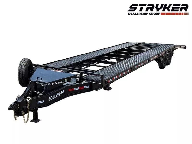 2025 36' Bumper Pull Two Car Trailer (2) 8k Axles-Mesh Deck-14 ply Tires & Spare-Winch