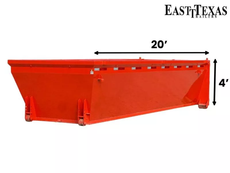 2026 20' Roll Off Bin-4' Side Wall-7 Gauge Floor RO5497