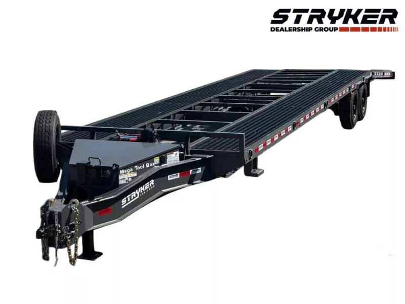 2026 36' Bumper Pull Two Car Trailer (2) 8k Axles-Mesh Deck-14 ply Tires & Spare-Winch 003380
