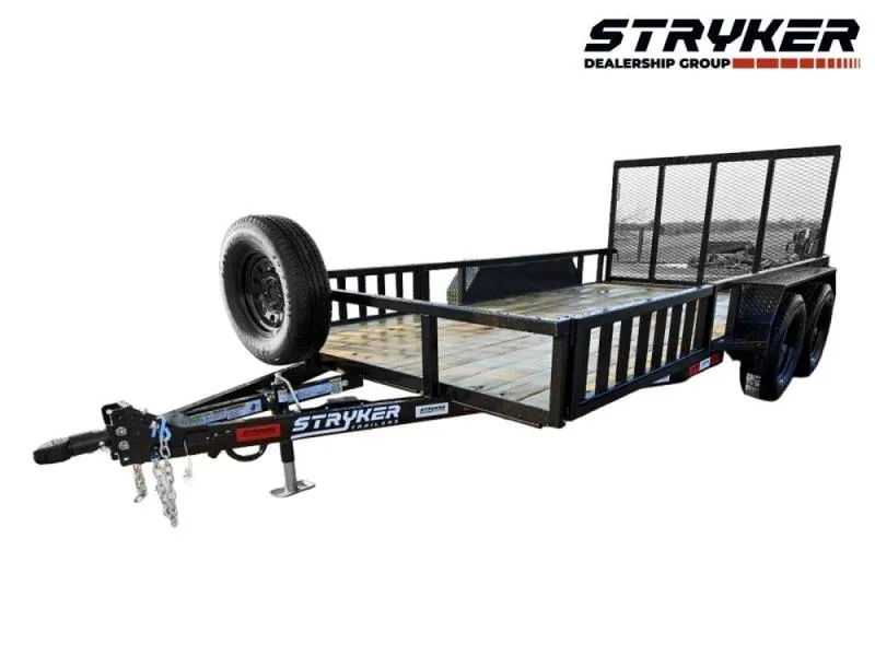 2026 14' Utility Trailer (2) 3.5K Axles, 77" Wide, Side Ramps and 4' Gate 4071