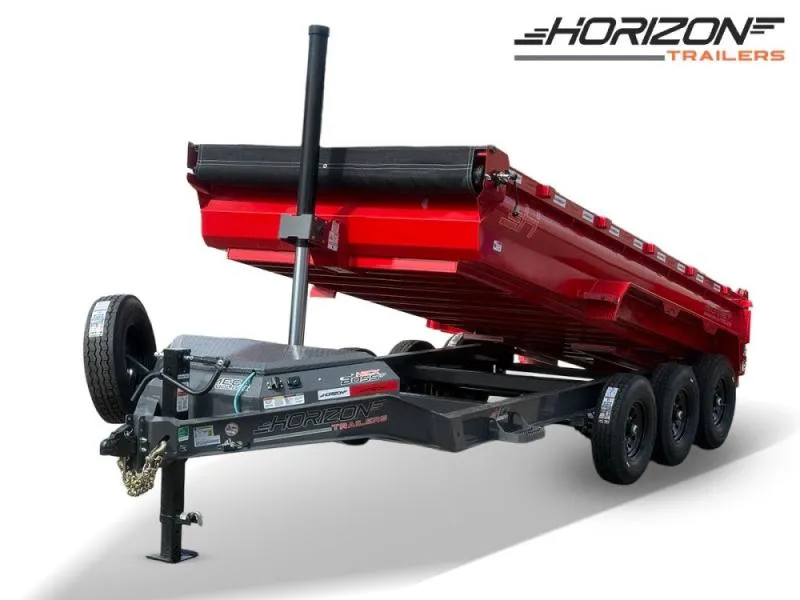 2026 16' Horizon HZ7 Bumper Pull Dump Trailer 24" Side Walls-(3) 7K Axles 016671
